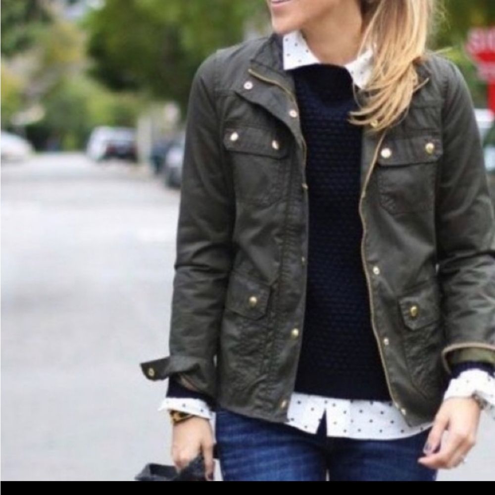 J Crew Relaxed Boyfriend Field Jacket Green XS - Picture 2 of 9